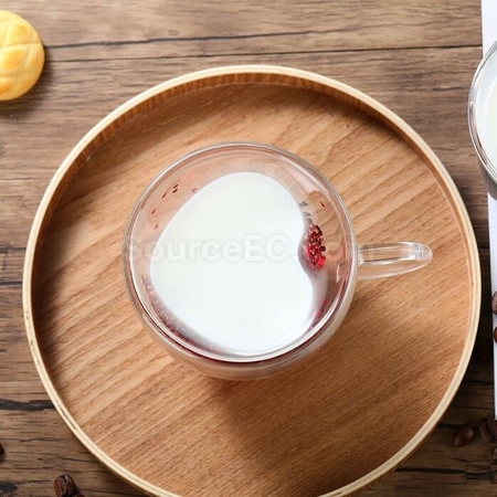 礼品订购繁心流动双层玻璃杯广告