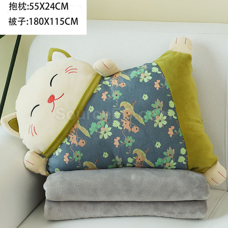 礼品订购招财猫抱枕被广告
