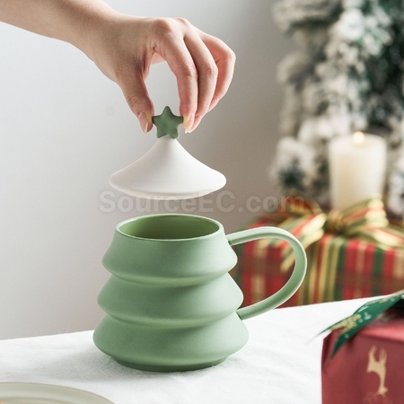 礼品订购圣诞树陶瓷杯广告