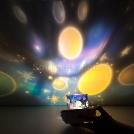 礼品订购七彩梦幻星空旋转蓝牙音箱广告