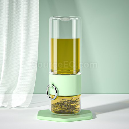 礼品订购便携式茶水分离玻璃杯广告