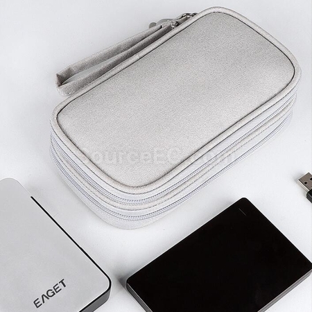 礼品订购Double-layer data cable mobile power earphone storage bag广告
