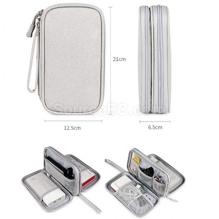 礼品订购Double-layer data cable mobile power earphone storage bag广告