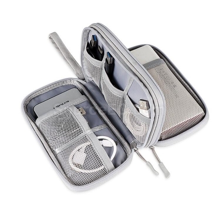礼品订购Double-layer data cable mobile power earphone storage bag广告