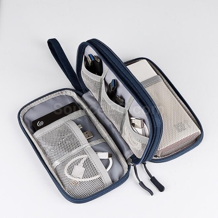 礼品订购Double-layer data cable mobile power earphone storage bag广告