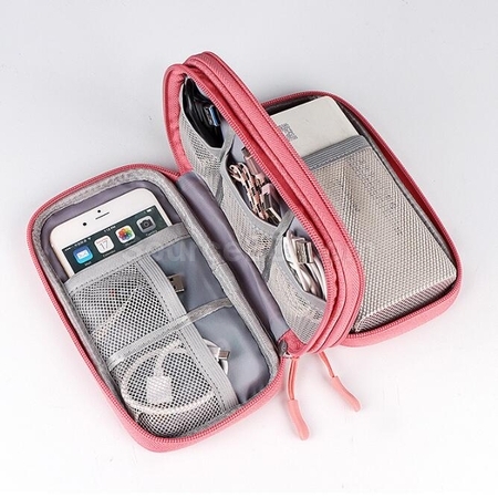 礼品订购Double-layer data cable mobile power earphone storage bag广告
