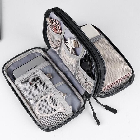 礼品订购Double-layer data cable mobile power earphone storage bag广告