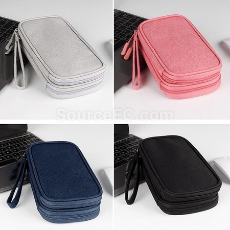 礼品订购Double-layer data cable mobile power earphone storage bag广告