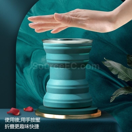礼品订购矽胶折叠口袋水杯广告