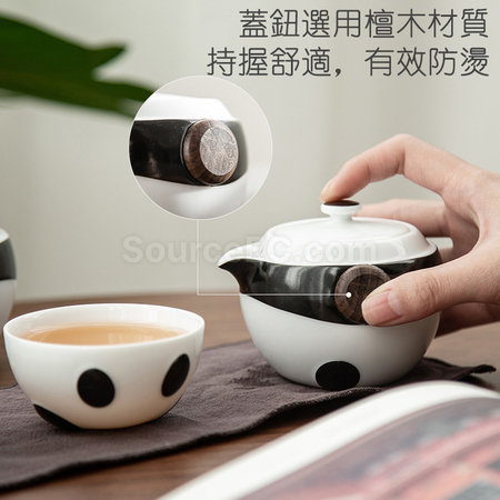 礼品订购熊猫旅行茶具便携式快客杯广告