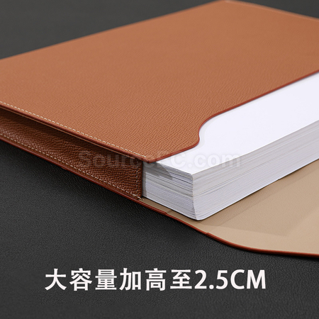 礼品订购带风琴 PU A4文件夾广告