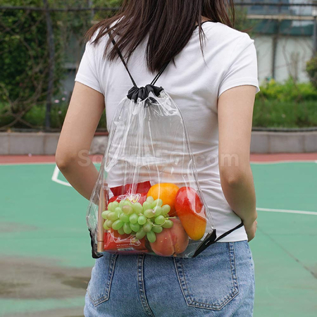 礼品订购透明抽绳袋广告