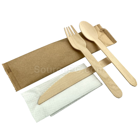 礼品订购4 件套木制餐具广告