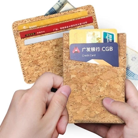 礼品订购天然软木纹卡包广告