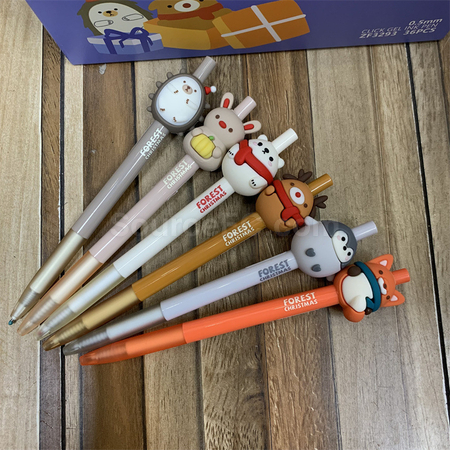 礼品订购可爱动物按压中性笔广告