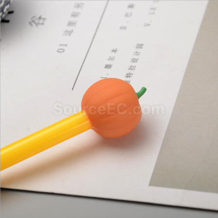礼品订购南瓜卡通按动中性笔广告