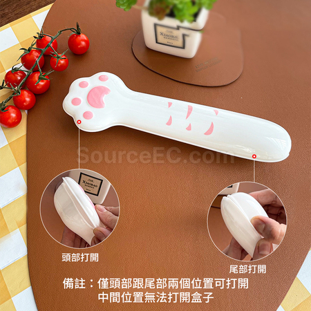 礼品订购可爱猫掌不锈钢餐具广告