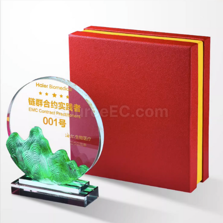 礼品订购幻彩水晶琉璃奖座广告
