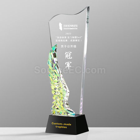 礼品订购炫彩变色水晶奖座广告