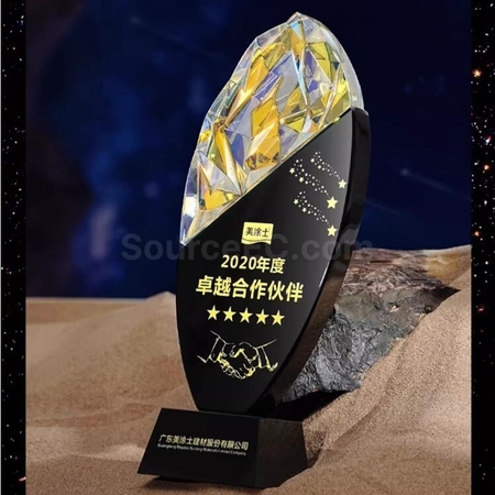 礼品订购炫彩变色水晶奖座广告