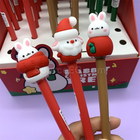 礼品订购可爱圣诞按压中性笔广告