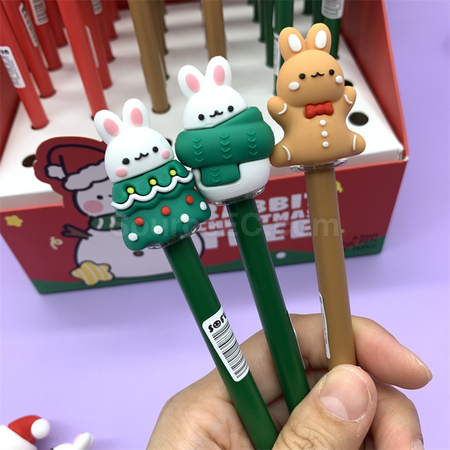 礼品订购可爱圣诞按压中性笔广告