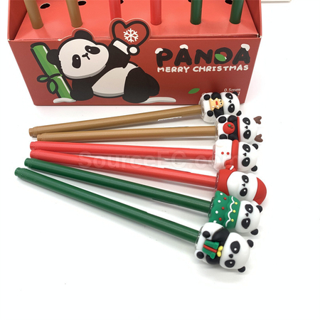 礼品订购可爱圣诞按压中性笔广告