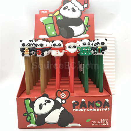 礼品订购可爱圣诞按压中性笔广告