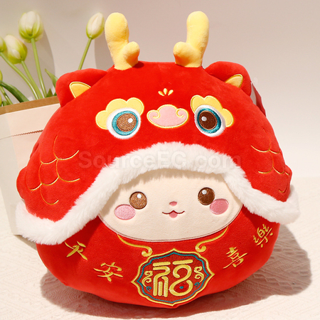 礼品订购龙年暖手抱枕广告
