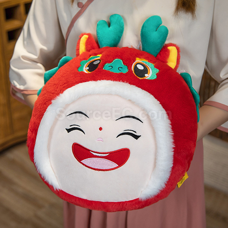礼品订购龙年暖手抱枕广告