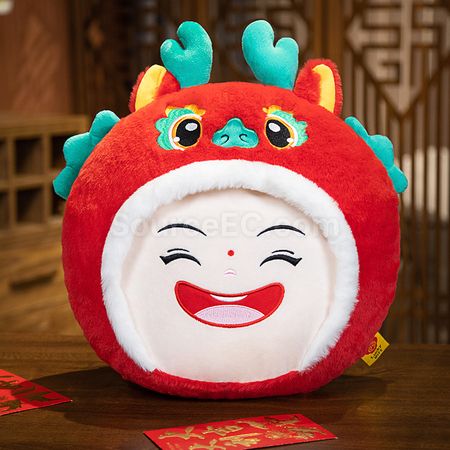 礼品订购龙年暖手抱枕广告