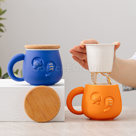 礼品订购招财猫陶瓷杯广告