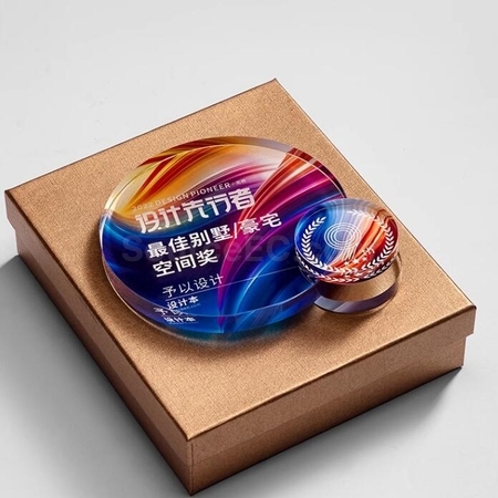 礼品订购璀璨水晶奖座广告