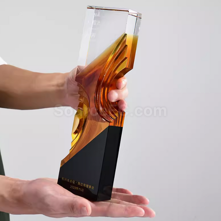 礼品订购琉璃水晶奖座广告
