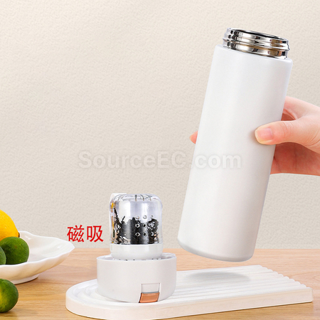 礼品订购磁弹茶水分离保温杯广告