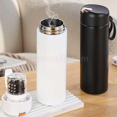 礼品订购磁弹茶水分离保温杯广告