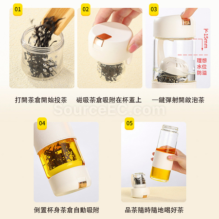礼品订购便携磁吸玻璃杯广告