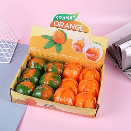 礼品订购趣味橘子减压玩具广告