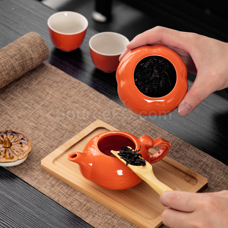 礼品订购柿柿如意茶具套装广告