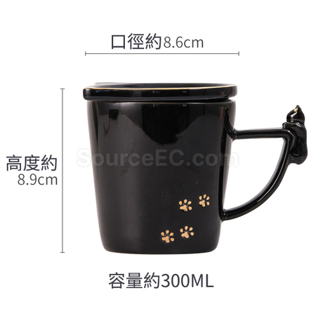 礼品订购日式盖猫咪图案马克杯广告