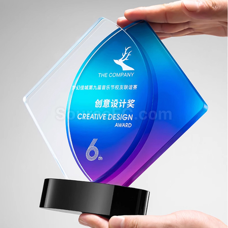 礼品订购水晶奖座广告