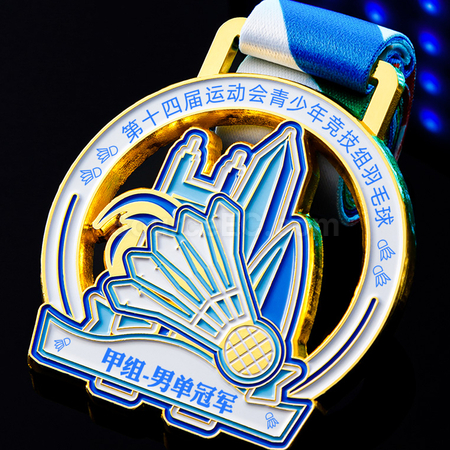 礼品订购羽毛球金属奖牌广告