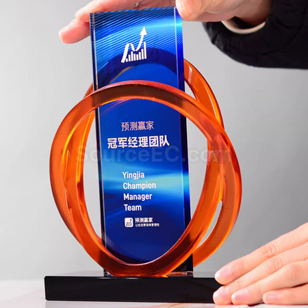 礼品订购树脂水晶奖座广告