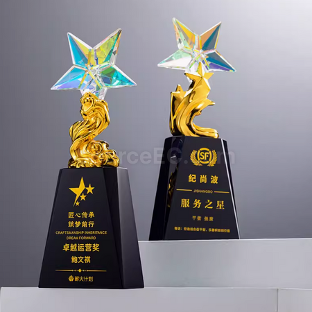 礼品订购琉璃水晶奖座广告
