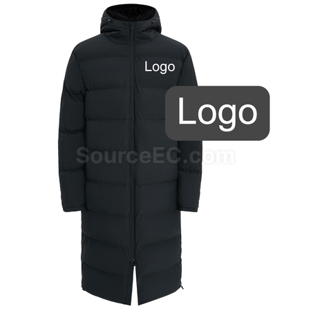 礼品订购长款过膝运动羽绒棉服广告