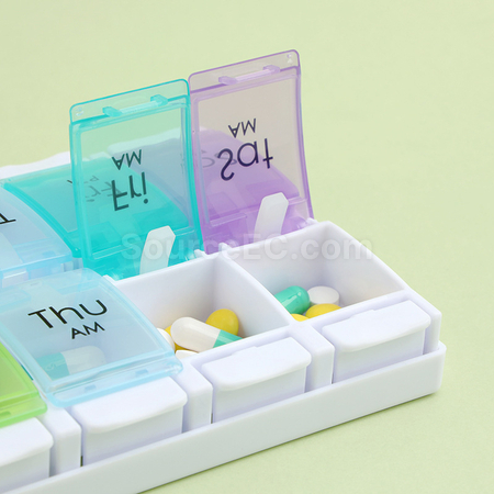 礼品订购按压式开启组合分格药盒广告