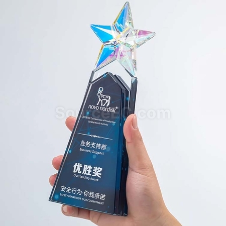礼品订购炫彩水晶奖座广告