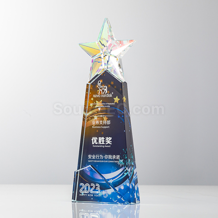 礼品订购炫彩水晶奖座广告