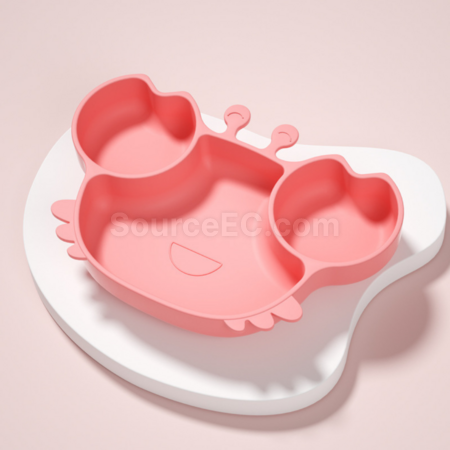 礼品订购螃蟹造型婴儿分格辅食碗广告