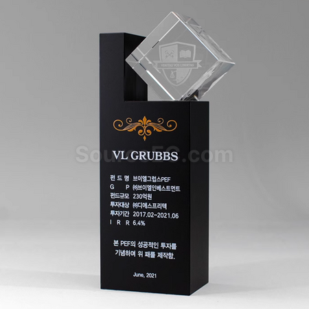 礼品订购金属水晶奖座广告